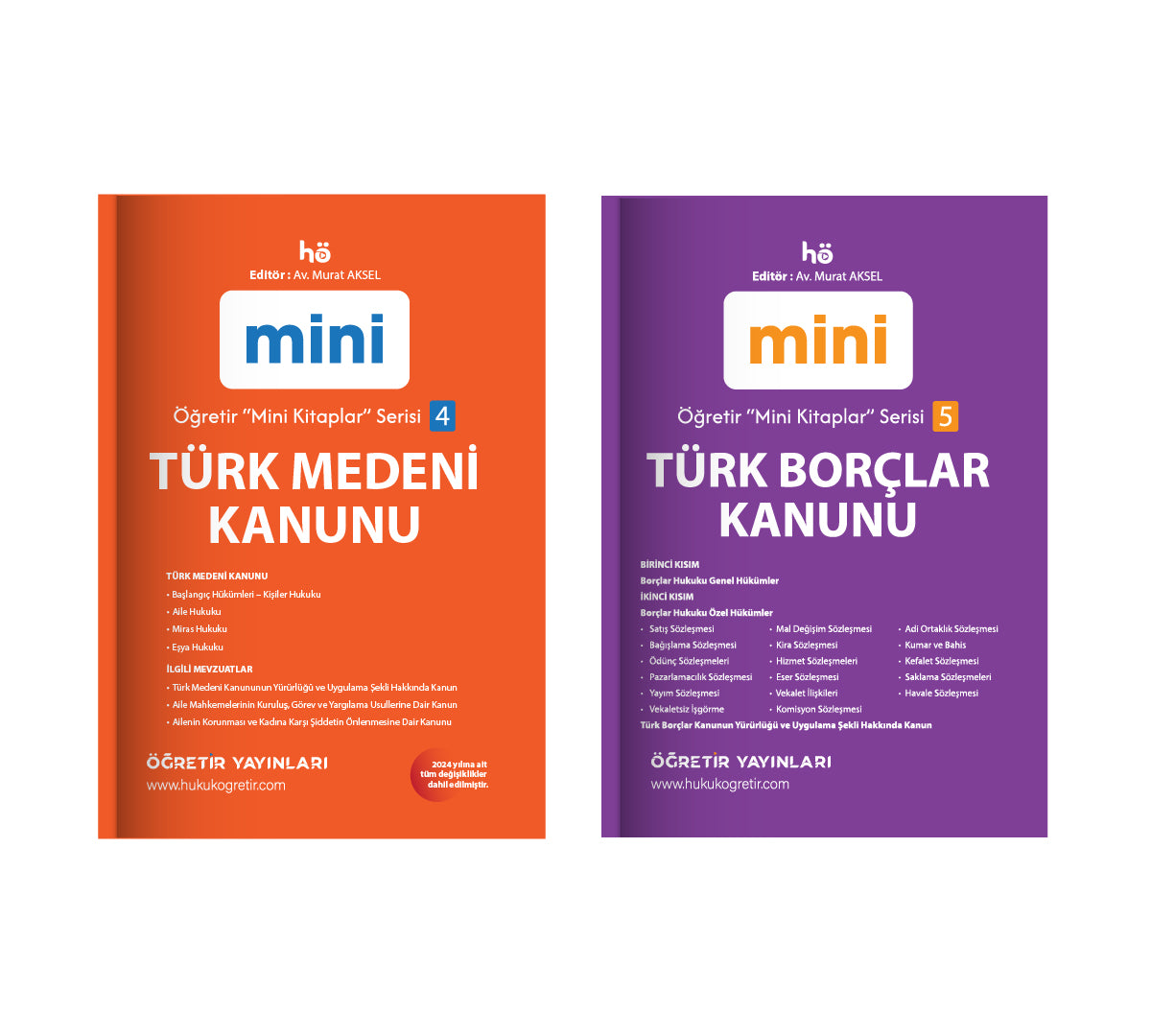 Türk Medeni Kanunu - Türk Borçlar Kanunu | Öğretir Mini Cep Kitapları