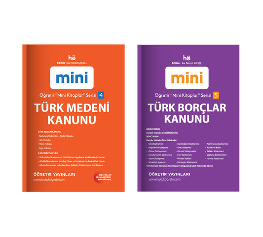 Türk Medeni Kanunu - Türk Borçlar Kanunu | Öğretir Mini Cep Kitapları